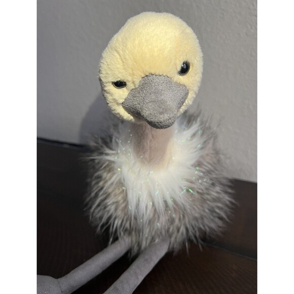 Purely Luxe OSTRICH 17" Plush Toy Sparkle Gray White Bird 2018 Stuffed Animal - Picture 3 of 9